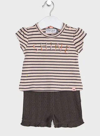Infant Striped Top + Shorts Set 