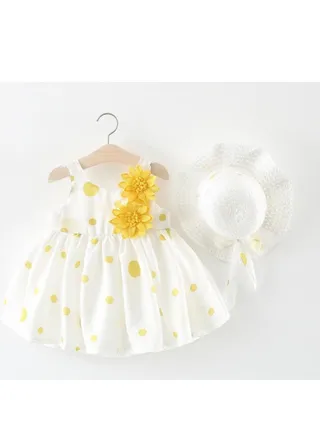 New Princess Podot Big Flower Children's Sling Dress Hat 