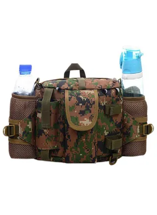 Tactical Camouflage Waist Waterproof Nylon Sports Belt Phone Coin Purse Water Cups Mini Pouch Bag 