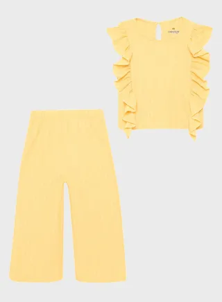 Kids Frill T-Shirt And Essential Pants Set 