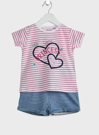 Kids Graphic Top + Shorts Set 