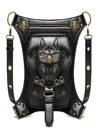Johnature Steampunk Multifunction Women Bag Moto & Biker Outdoor Waist Bags Versatile Fashion Rivet Shoulder Bags 