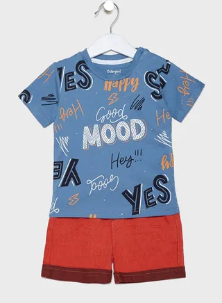 Infant Printed T-Shirt + Shorts Set 