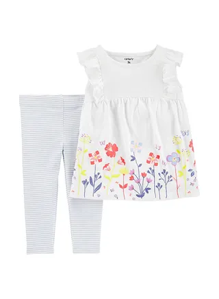 Floral Top and Pants Set Multicolour 