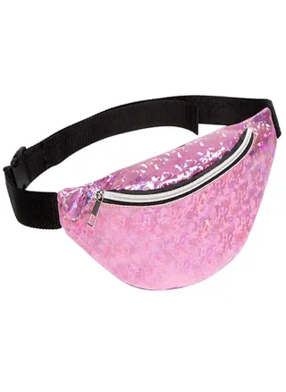 Fashion Lady Shoulders Sequin Waist Pack Letter Purse Mobile Phone Messenger Bag 