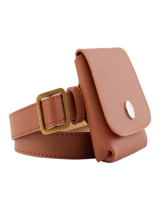 Sagit Ladies Fashion Retro Belt Bag Key Phone Dual-use Bag Decorated  Waist Bag 