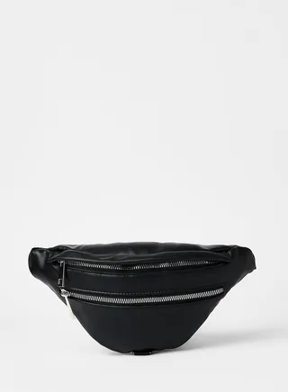 Faux Leather Waistpack Black 