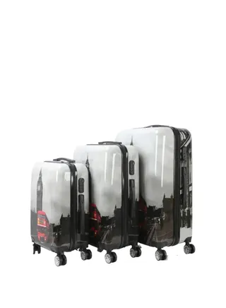 Unbreakable Trolley Luggage with TSA Lock, 4 Silent Spinner Wheels, Expandable Double Zipper -, Acrylonitrile Butadiene Styrene (ABS) 