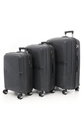 CROSSLAND 3 Pieces Unbreakable Trolley Luggage Suitcases TSA Lock and Double Expandable Zipper Provide 25% Extra Space 