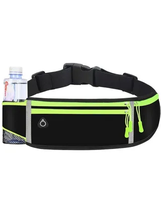 Running Belt Packs for Women Men, Waist Pack Runners Belt Bag Money Belt Phone Holder for Running Sports Hiking Traveling Black 