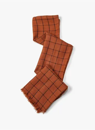 Linen Scarf Checked
