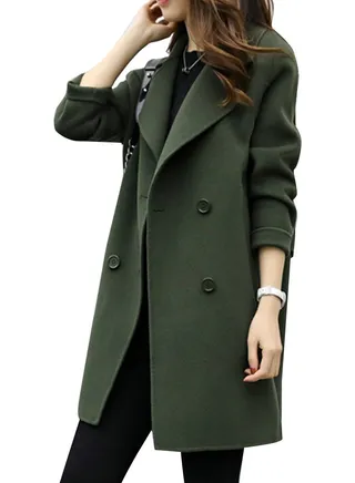Double Breasted Coat Green 