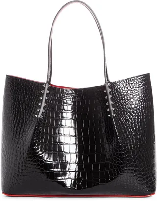 Large Cabarock Croc Embossed Leather Tote