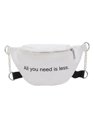 All You Need Is Less Printed Waistpack White/Black 