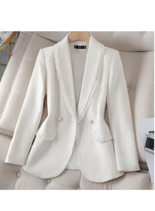 New High-End Sense Top Temperament Tweed Suit Jacket 