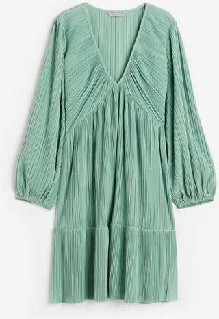 Pleated Jersey Dress