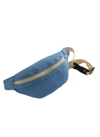 Pack, Waist Pack for Kid, Solid Canvas Chest Crossbody Purse Bags, Fashion Belt Bags Gifts for Teen Girls, Bag for Travel Hiking Cycling Running, Blue 