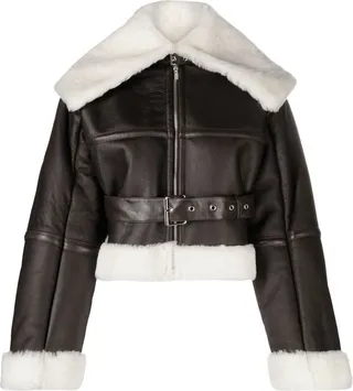 Cropped Shearling Coat