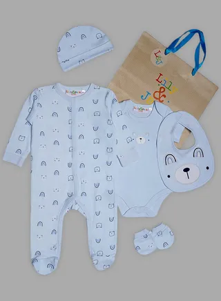 5 Piece Baby Combo Set Powder Blue 