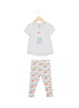 Jellyfish Top and Leggings Set Grey 