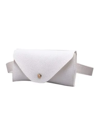 Solid Pattern Waist Bag White 