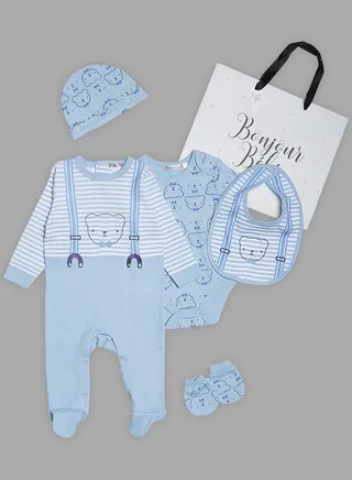 5 Piece Infant Combo Set Baby Blue 