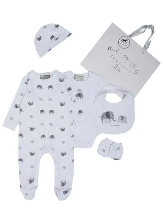 5 Piece Baby Combo Set White 