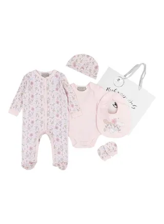 5 Piece Infant Combo Set Baby Pink 