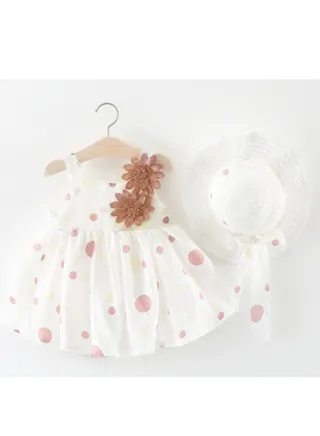 New Princess Podot Big Flower Children's Sling Dress Hat 