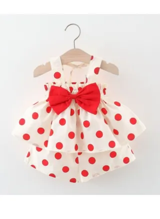 New Suspended Tank Top Set for Girls Summer Dot Shorts 2-Piece Set 