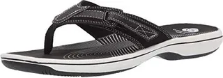 Clarks Women's Brinkley Reef Flip-Flop black synthetic 050 M US