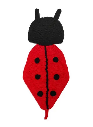 Newborn Baby Crochet Ladybug Photography Props Outfits Black/Red 