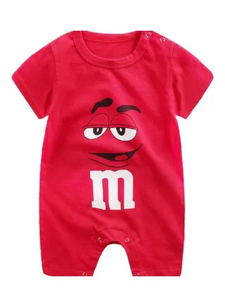 Baby Boy and Girl Cartoon Printing Short Sleeve Romper Bodysuit Multicolour 