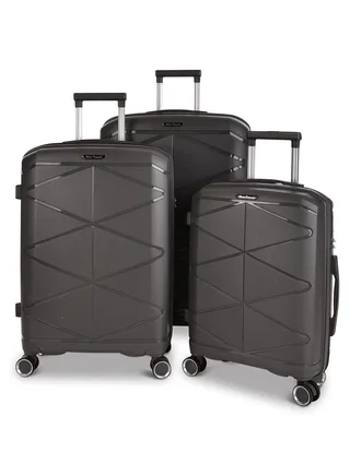 New Travel Luggage Set, Polypropylene (PP) Material, Trolley Travel Bag with Carry On Cabin and Checked In Sizes, Combination Lock and 4 Doubel Wheels, Size 20/24/28, PP04/3P 