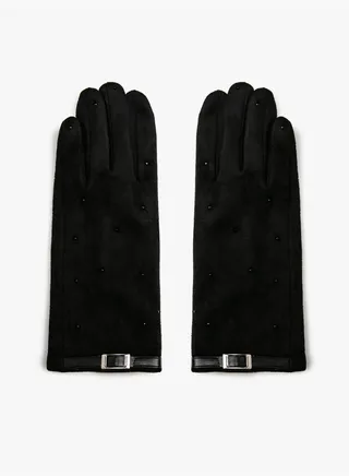 Faux Suede Leather Gloves