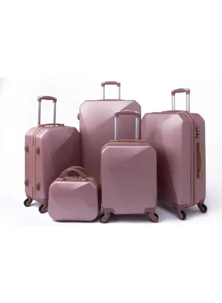 Limra Luggage Trolley Bags set of 5 Pcs ,Rose Gold 