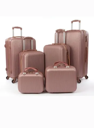Luggage set 6 pieces travel Bags with a distinctive design from limra rosegold 