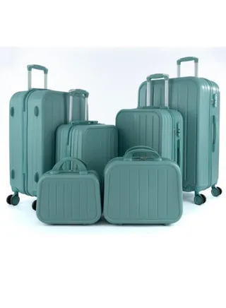 Luggage set 6 pieces travel Bags with a distinctive design from limra light green 