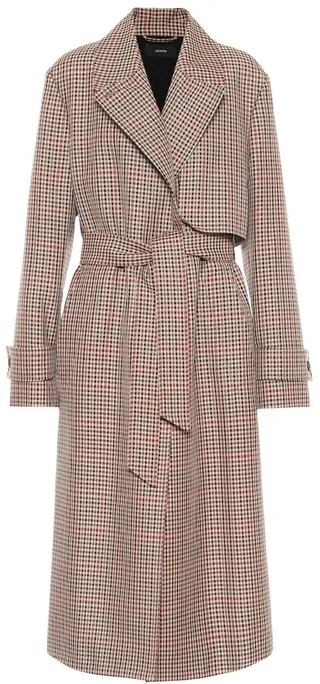 Chasa checked wool-blend trench coat