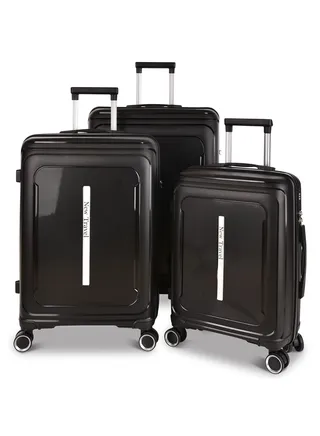 New Travel Luggage Set, Polypropylene (PP) Material, Trolley Travel Bag with Carry On Cabin and Checked In Sizes, Combination Lock and 4 Doubel Wheels, Lightweight, Size 20/24/28, PP03/3P 