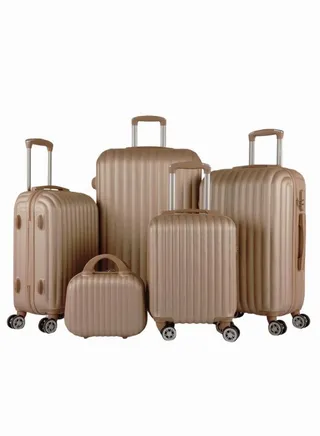Luggage Trolley Bags set of 5 Pcs Gold 