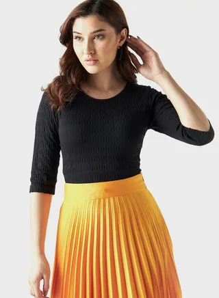 Crew Neck Knitted T-Shirt