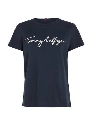 Women's Heritage Crew Neck Logo T-Shirt, Navy 