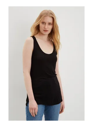 Black Viscose Vest 