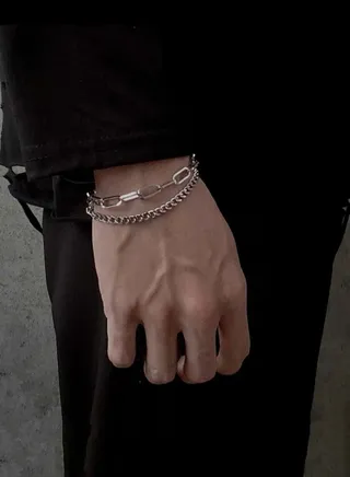 Silver Stainless Steel Bracelet For Men Size 19.5 + 5cm 