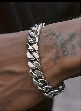 Trendy Men's Silver Stainless Steel Bracelet 