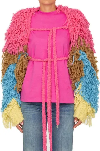 The Attico Bob Fringed Oversized Jacket