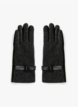 Gleamy Ribbed Gloves Belt Detail