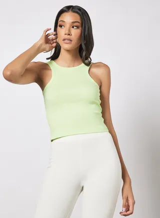 Ribbed Crop Tank Top 
