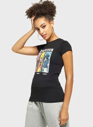 Round Neck Dragon Ball Z Printed T-Shirt 